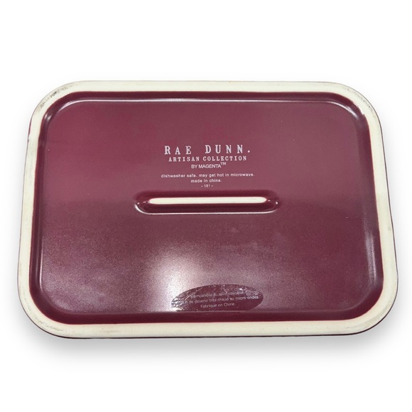 NEW Rae Dunn Red Ceramic Tupperware Thanksgiving Leftovers L 8” x W 5” x H 3” - Picture 9 of 10